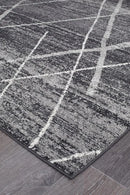 Oasis-Oasis Noah Charcoal Contemporary Runner Rug