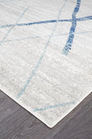 Oasis-Oasis Noah White Blue Contemporary Rug