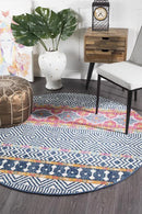 Oasis-Oasis Sabrina Multi Tribal Round Rug