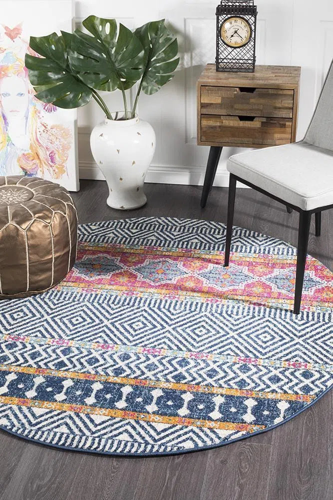 Oasis-Oasis Sabrina Multi Tribal Round Rug