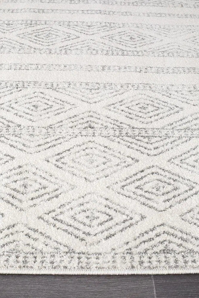 Oasis-Oasis Salma White And Grey Tribal Rug