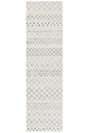 Oasis-Oasis Selma White Grey Tribal Runner Rug