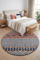Oasis Sabrina Multi Tribal Round Rug — AI styled visualisation