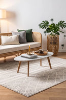Oasis Salma White And Grey Tribal Rug — AI styled visualisation