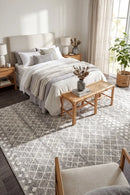 Oasis Selma Silver Tribal Rug — AI styled visualisation