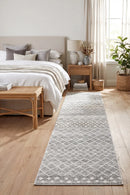 Oasis Selma Silver Tribal Runner Rug — AI styled visualisation