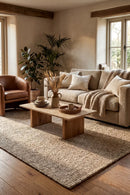 Orion Beech Wool Rug — AI styled visualisation