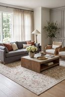 Osaka Beige Machine Washable Rug — AI styled visualisation