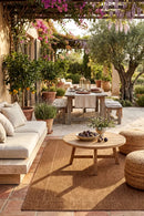 Alfresco 75 Natural Outdoor Rug — AI styled visualisation