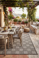 Alfresco 645 Bronze Outdoor Rug — AI styled visualisation