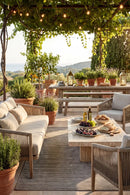 Alfresco 645 Cream Grey Outdoor Rug — AI styled visualisation