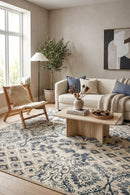 Oxford Mayfair Illusion Blue Rug — AI styled visualisation