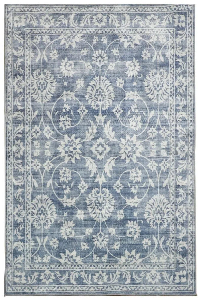 Megan Blue Machine Washable Rug