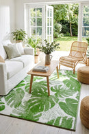 Panama Green Reversible Outdoor Rug — styled indoor setting