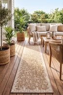 Patio Kudo Natural Indoor Outdoor Runner Rug — styled outdoor setting