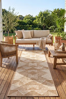 Patio Rico Natural Indoor Outdoor Runner Rug — styled outdoor setting