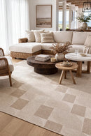 Patio Selin Natural Indoor Outdoor Rug — AI styled visualisation