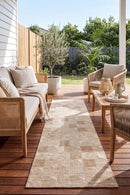 Patio Selin Natural Indoor Outdoor Runner Rug — styled outdoor setting
