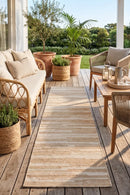Patio Tilda Natural Indoor Outdoor Runner Rug — styled outdoor setting