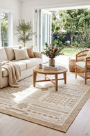 Patio Ziggy Natural Indoor Outdoor Rug — AI styled visualisation