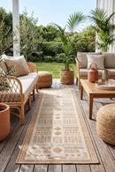 Patio Ziggy Natural Indoor Outdoor Runner Rug — styled outdoor setting