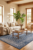 Pearl Blue Outdoor Rug — styled indoor setting