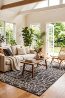 Perla Tribal Outdoor Rug — styled indoor setting