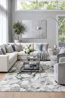 Prisma Emerald Green Abstract Rug — AI styled visualisation