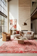 Reflections 101 Coral Rug — AI styled visualisation