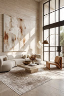 Reflections 110 Stone Rug — AI styled visualisation