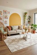 Revive Alora Natural Washable Rug — AI styled visualisation