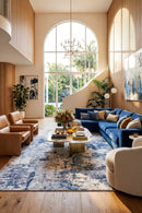Revive Cato Blue Washable Rug — AI styled visualisation
