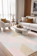 Revive Dali Pastel Washable Rug — AI styled visualisation