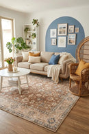 Revive Enzo Brown Washable Rug — AI styled visualisation
