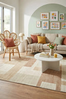 Revive Jaye Beige Washable Rug — AI styled visualisation