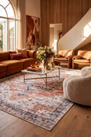 Revive Lila Rust Washable Rug — AI styled visualisation