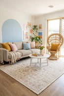 Revive Skye Natural Washable Rug — AI styled visualisation