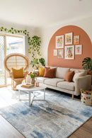 Revive Yari Blue Washable Rug — AI styled visualisation