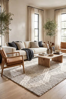 Rhythm Chime Bone Rug — AI styled visualisation