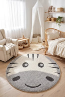 Mr&Mrs Zebra 525 Round Rug — AI styled visualisation