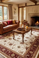 Vienna 84 Cream Red Rug — AI styled visualisation