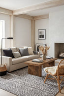 Relic Sammy Graphite Cobolt Rug — AI styled visualisation