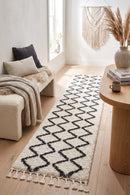 Saffron 11 White Runner Rug — AI styled visualisation