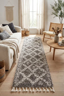 Saffron 33 Grey Runner Rug — AI styled visualisation