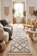 Saffron 33 Natural Runner Rug — AI styled visualisation