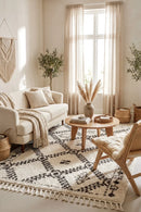 Saffron 33 White Rug — AI styled visualisation