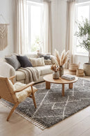Saffron 44 Grey Rug — AI styled visualisation