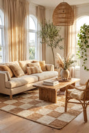 Sahara Rocco Natural Rug — AI styled visualisation