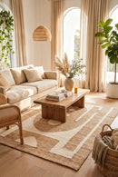 Sahara Zelda Natural Rug — AI styled visualisation