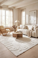 Serenade Arlo White Rug — AI styled visualisation